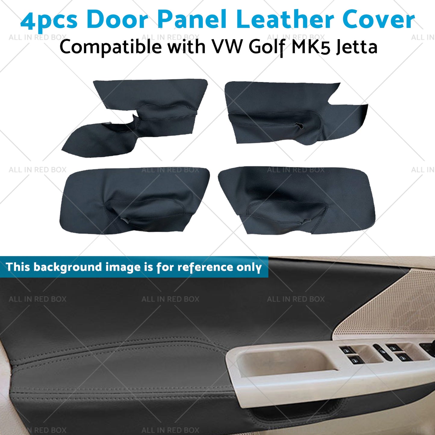 {{ 4PCS Black Leather LH RH Door Armrest Panel Cover Suitable For VW Jetta Golf MK5 }} - Buy Car Parts Online at {{ Kaka Auto Parts }}.