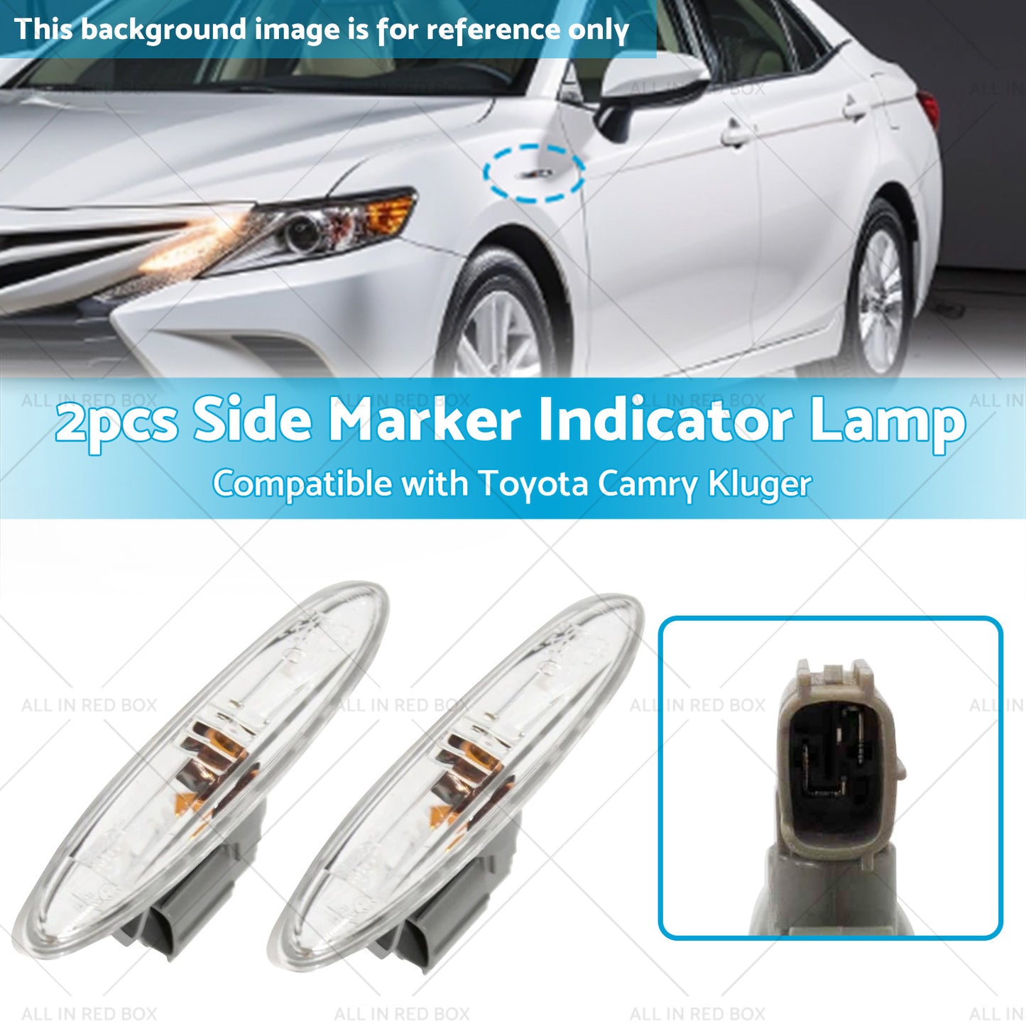 {{ 2x Turn Signal Side Marker Indicator Lamp Suitable for Camry 06-11 Kluger 07-14 }} - Buy Car Parts Online at {{ Kaka Auto Parts }}.