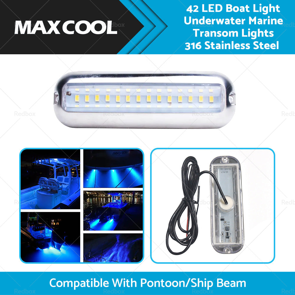 {{ 42LED Boat Light Underwater Marine Transom Lights 316 Stainless Steel Pontoon }} - Buy Car Parts Online at {{ Kaka Auto Parts }}.