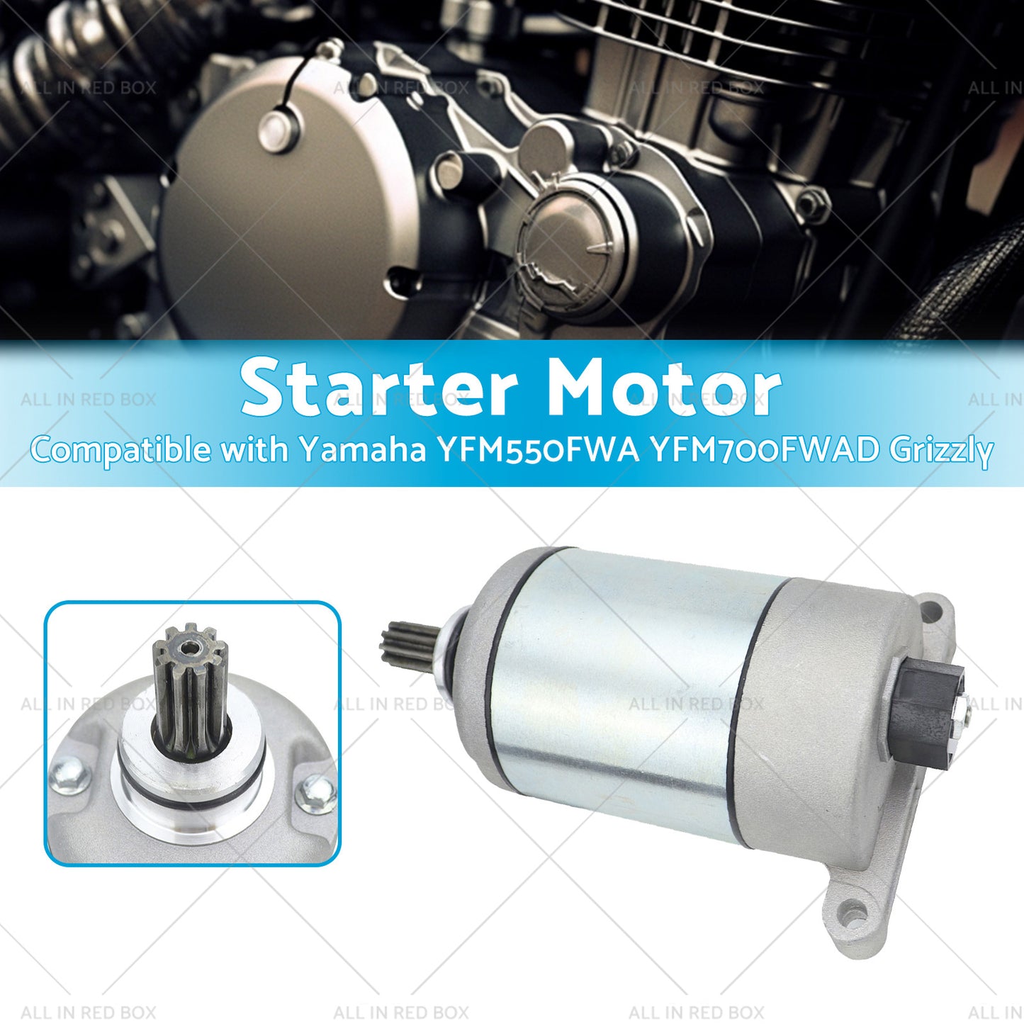 {{ Starter Motor Suitable Yamaha YFM550FWA Grizzly 550 09-15 YFM700 EPS-Hunter }} - Buy Car Parts Online at {{ Kaka Auto Parts }}.