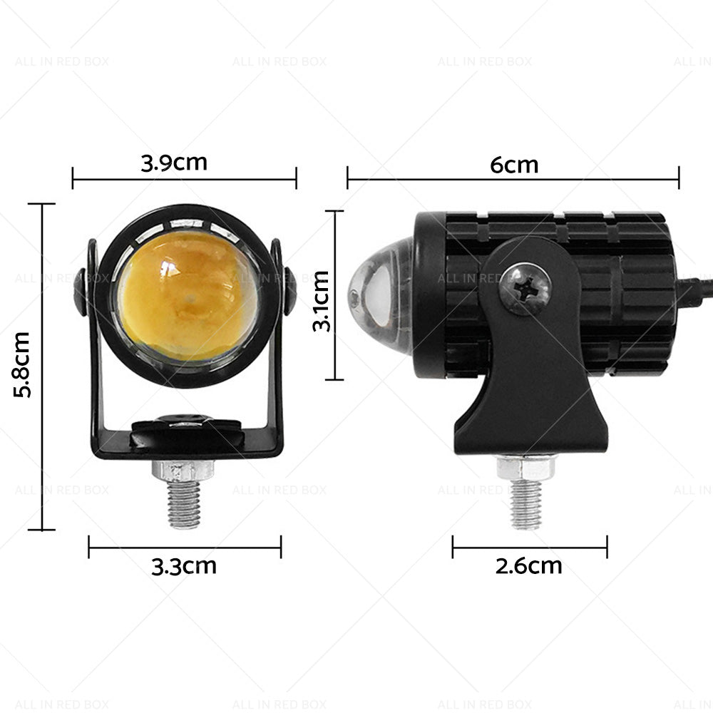 {{ 2X LED Motorcycle Headlight Spot Lights Car Driving Fog Lamp Yellow White 12-24V }} - Buy Car Parts Online at {{ Kaka Auto Parts }}.