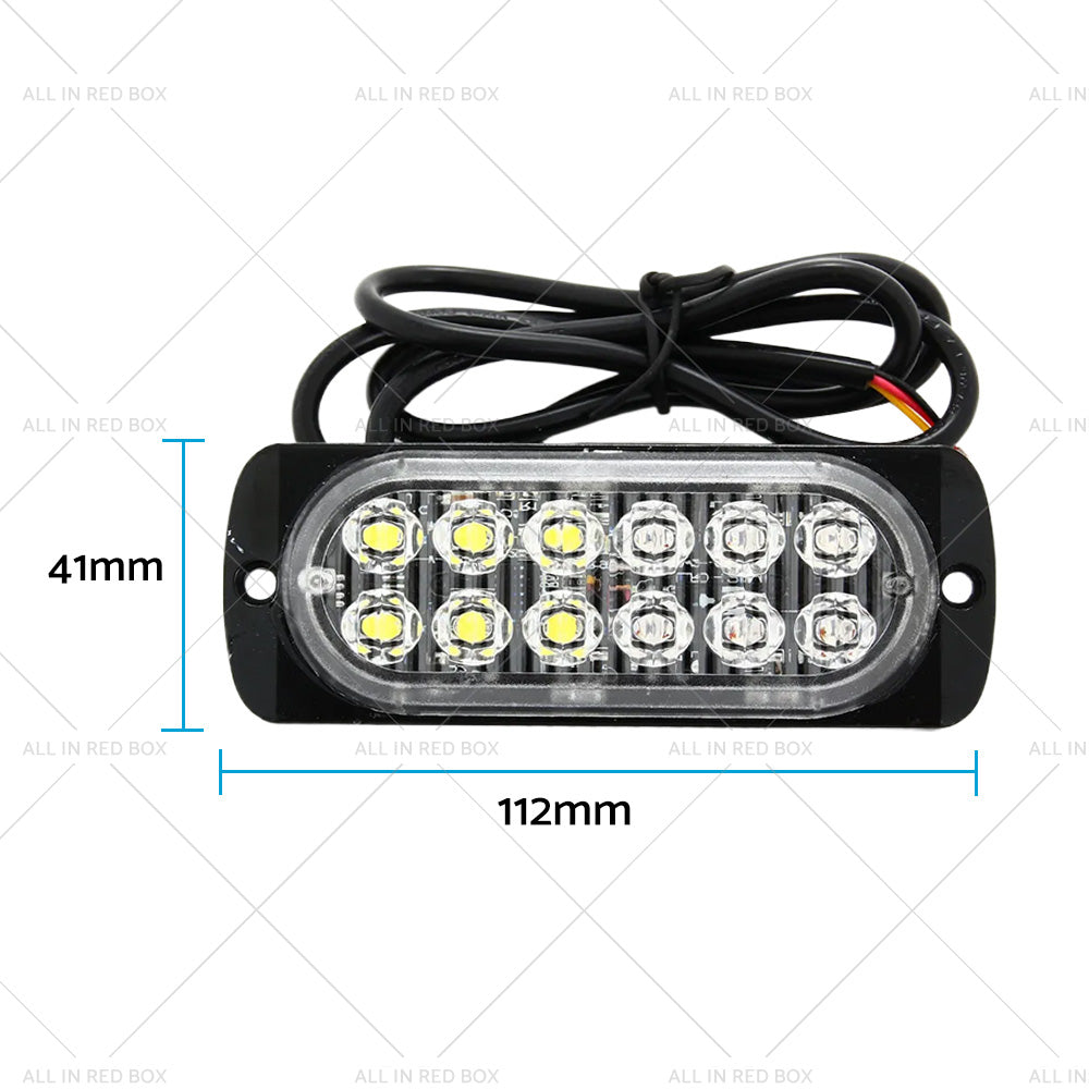 {{ 10x Amber White LED Car Emergency Beacon Warning Hazard Flashing Strobe Light }} - Buy Car Parts Online at {{ Kaka Auto Parts }}.