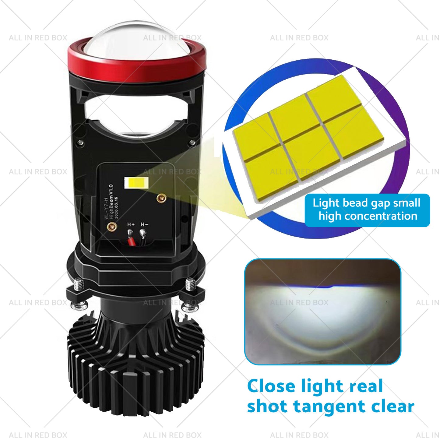{{ 2x Led Car Lamps H4 Y7D Bi Led Mini Lenses 6000K }} - Buy Car Parts Online at {{ Kaka Auto Parts }}.