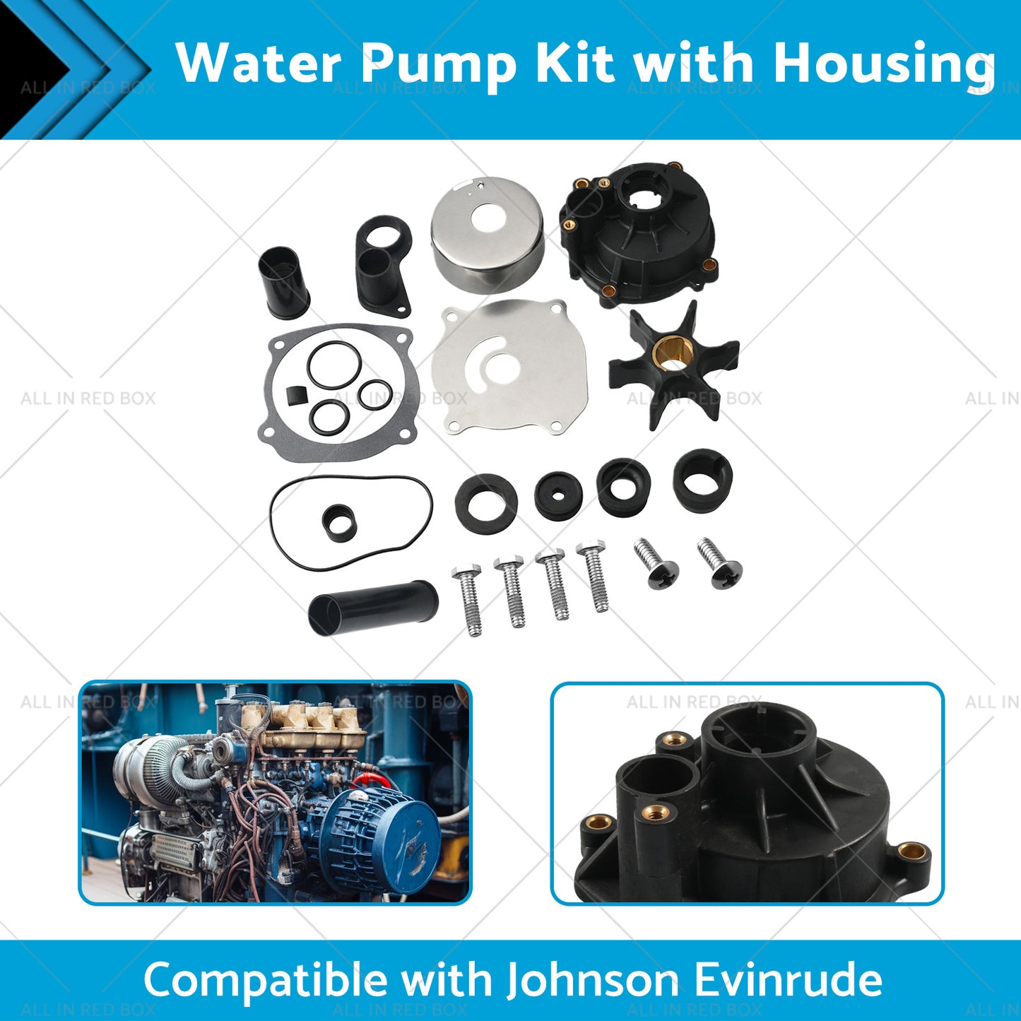 {{ 5001595 Water Pump Kit with Housing Suitable for Johnson Evinrude 75-250HP }} - Buy Car Parts Online at {{ Kaka Auto Parts }}.