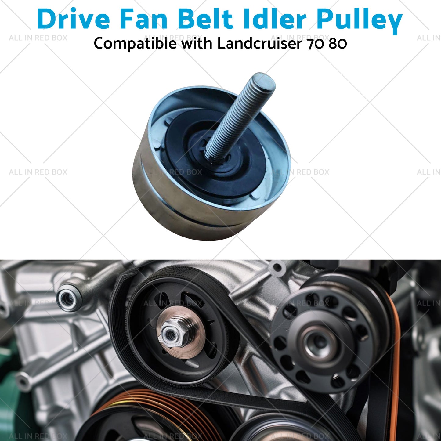{{ Drive Fan Belt Idler Pulley Suitable for Toyota Landcruiser 70 80 100 1FZ 4. 5L }} - Buy Car Parts Online at {{ Kaka Auto Parts }}.