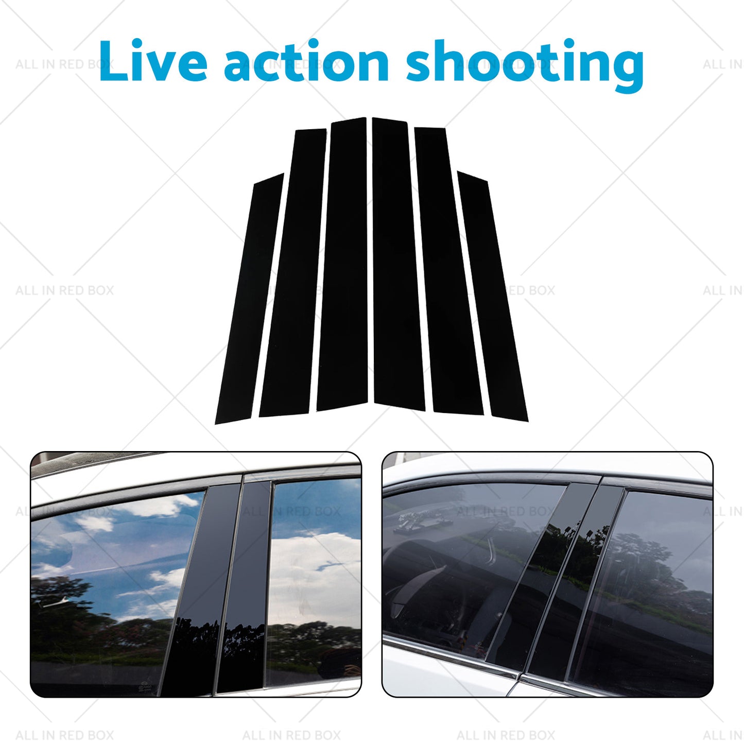 {{ 6PCS Black Window Trim Covers Suitable for 07-11 Honda CRV 2. 4L }} - Buy Car Parts Online at {{ Kaka Auto Parts }}.