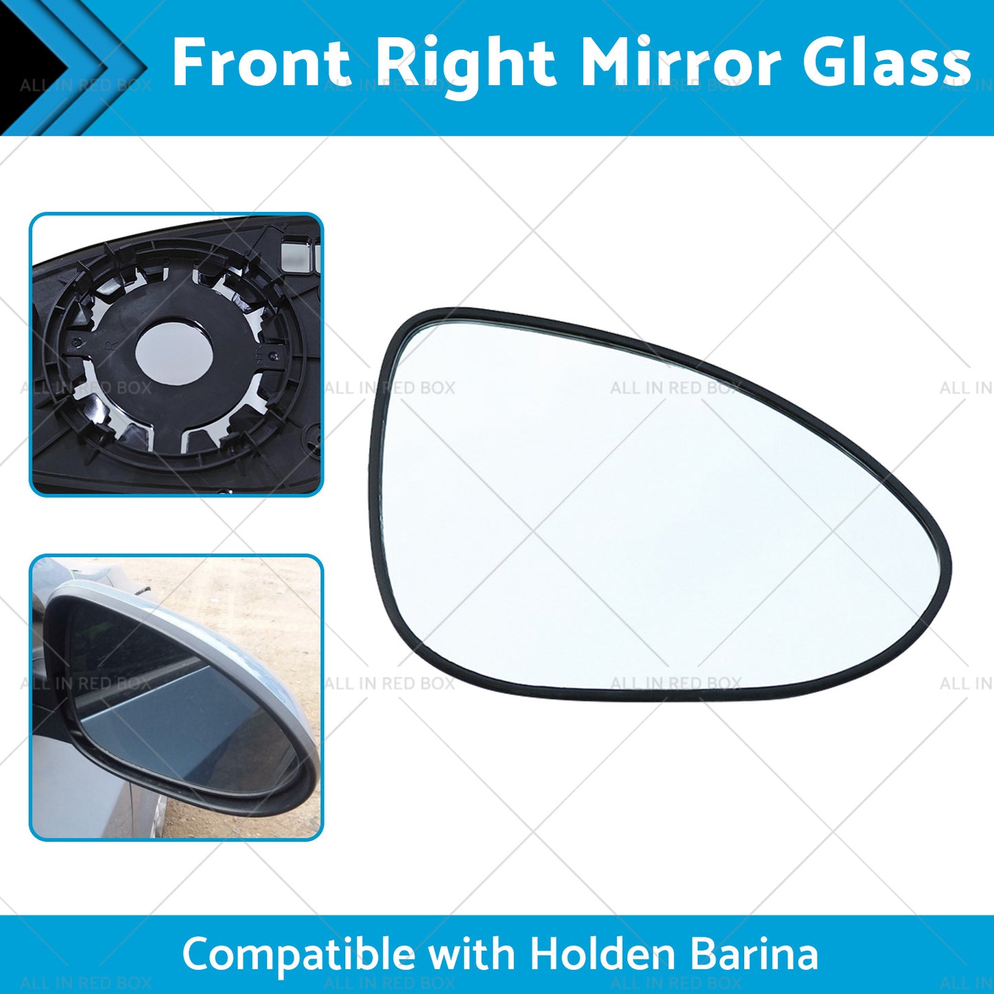 {{ Suitable for Holden Barina 2011-ON Right Mirror Glass With Back Plate NO HEATED }} - Buy Car Parts Online at {{ Kaka Auto Parts }}.