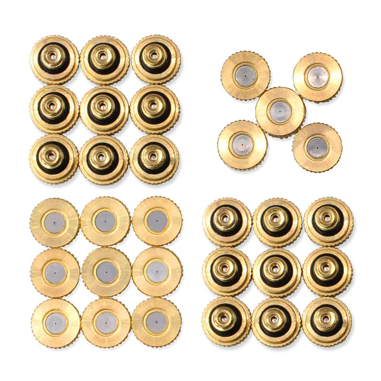 Brass Misting Nozzles Kit 0.016 Inch 10-24 For Cooling System Water Mister Sprinkle
