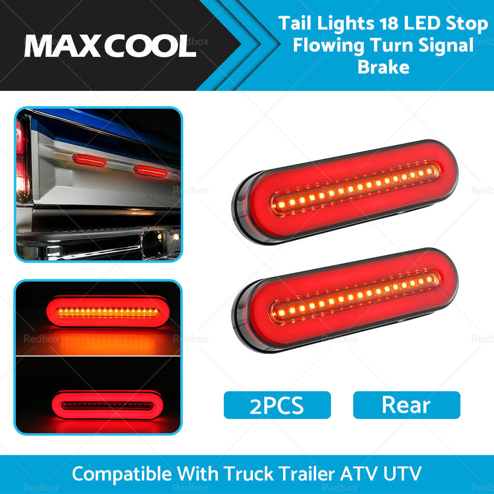 {{ 2X Tail Lights 18 LED Stop Flowing Turn Signal Brake Rear Truck Trailer ATV UTV }} - Buy Car Parts Online at {{ Kaka Auto Parts }}.