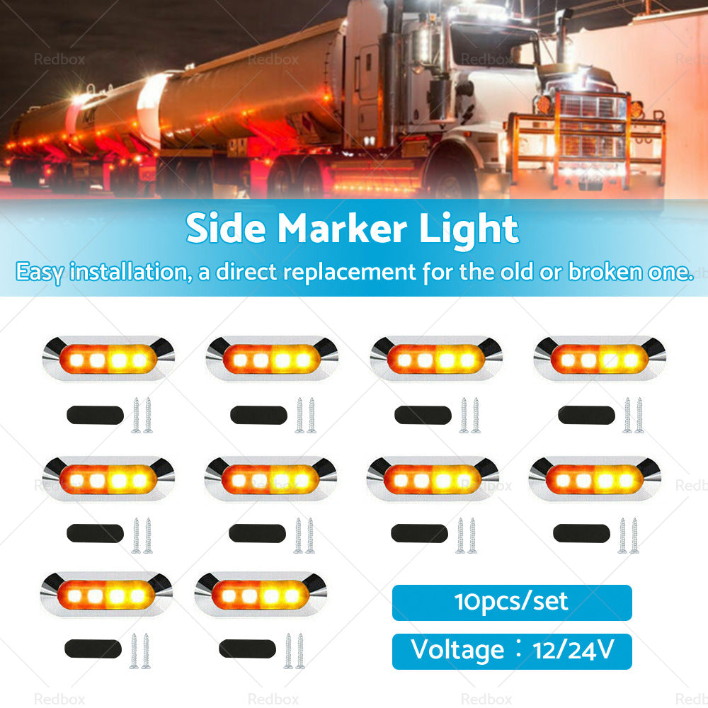 {{ 10x Amber Red Clearance Lights Side Marker Suitable For Truck Trailer Caravan }} - Buy Car Parts Online at {{ Kaka Auto Parts }}.