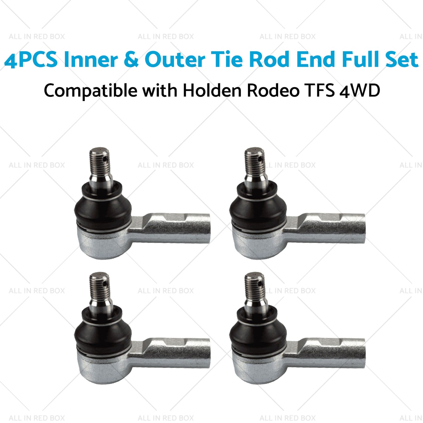 {{ 4PCS Inner and Outer Tie Rod End Full Set Suitable for Holden Rodeo TFS 4WD 89-03 }} - Buy Car Parts Online at {{ Kaka Auto Parts }}.