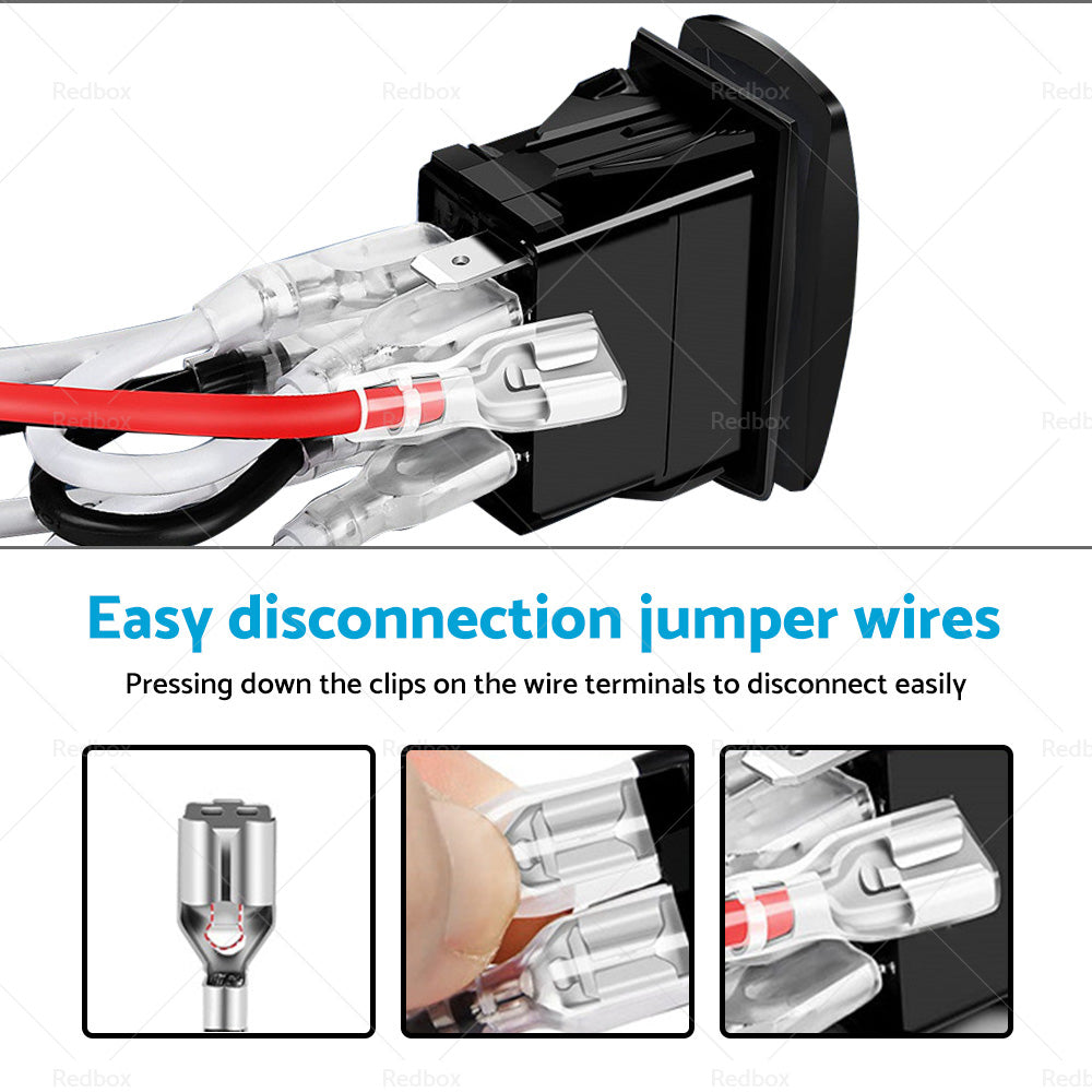 {{ 7-Pin Winch In Out Rocker Switch Blue LED Rocker Toggle Switch 12V-24V ON OFF ON }} - Buy Car Parts Online at {{ Kaka Auto Parts }}.