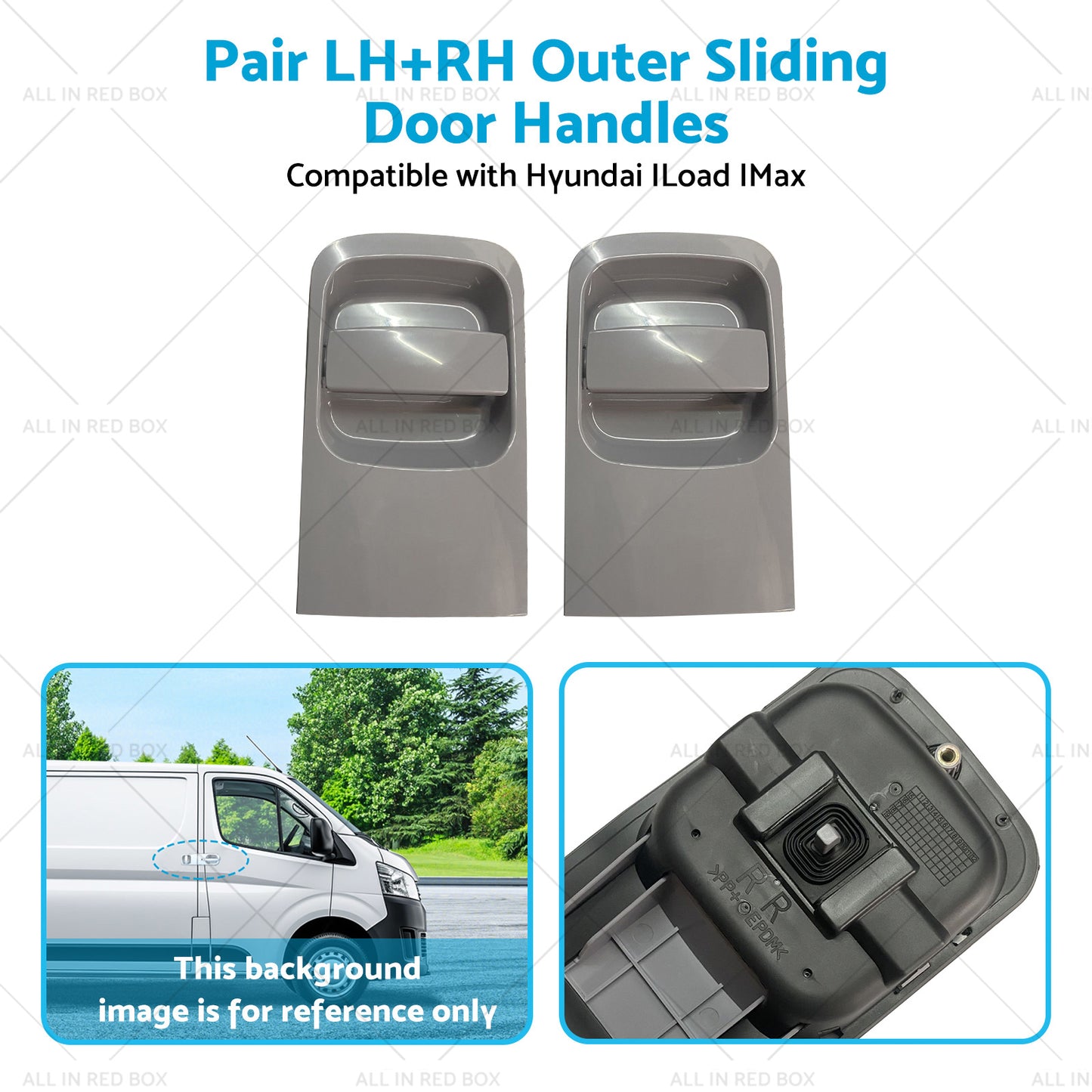 {{ Pair Grey LHRH Outer Sliding Door Handles Suitable for 08~15 Hyundai ILoad IMax }} - Buy Car Parts Online at {{ Kaka Auto Parts }}.