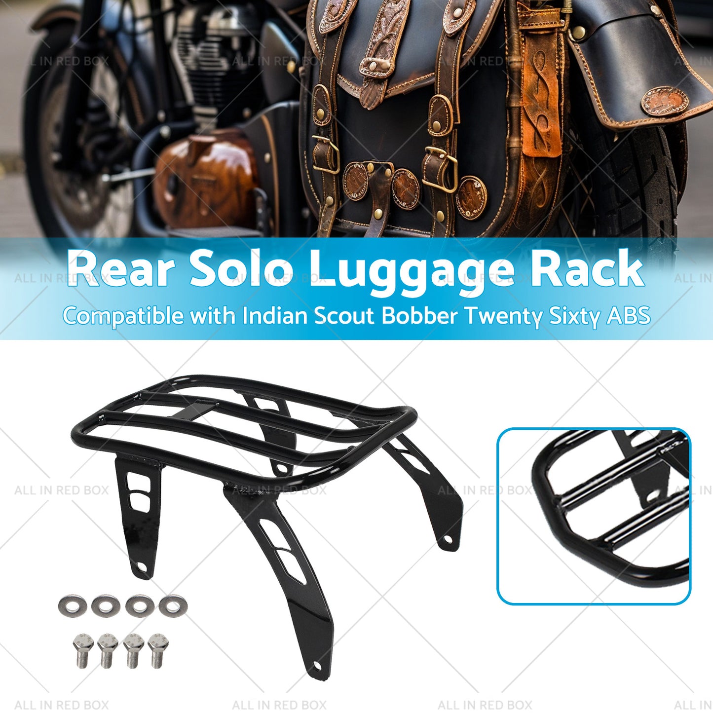 {{ Motorcycle Rear Solo Luggage Rack Suitable For Indian Scout Bobber Twenty Sixty }} - Buy Car Parts Online at {{ Kaka Auto Parts }}.