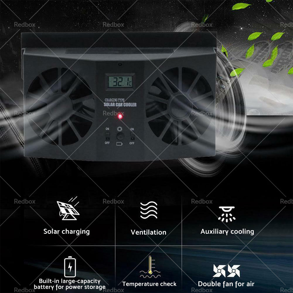 {{ Solar Powered Car Cooling Fan Cooler Auto Window Air Vent Exhaust Ventilation }} - Buy Car Parts Online at {{ Kaka Auto Parts }}.