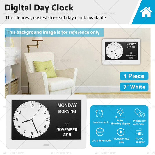 7 Inch LED Digital Day Clock Suitable for Home Office