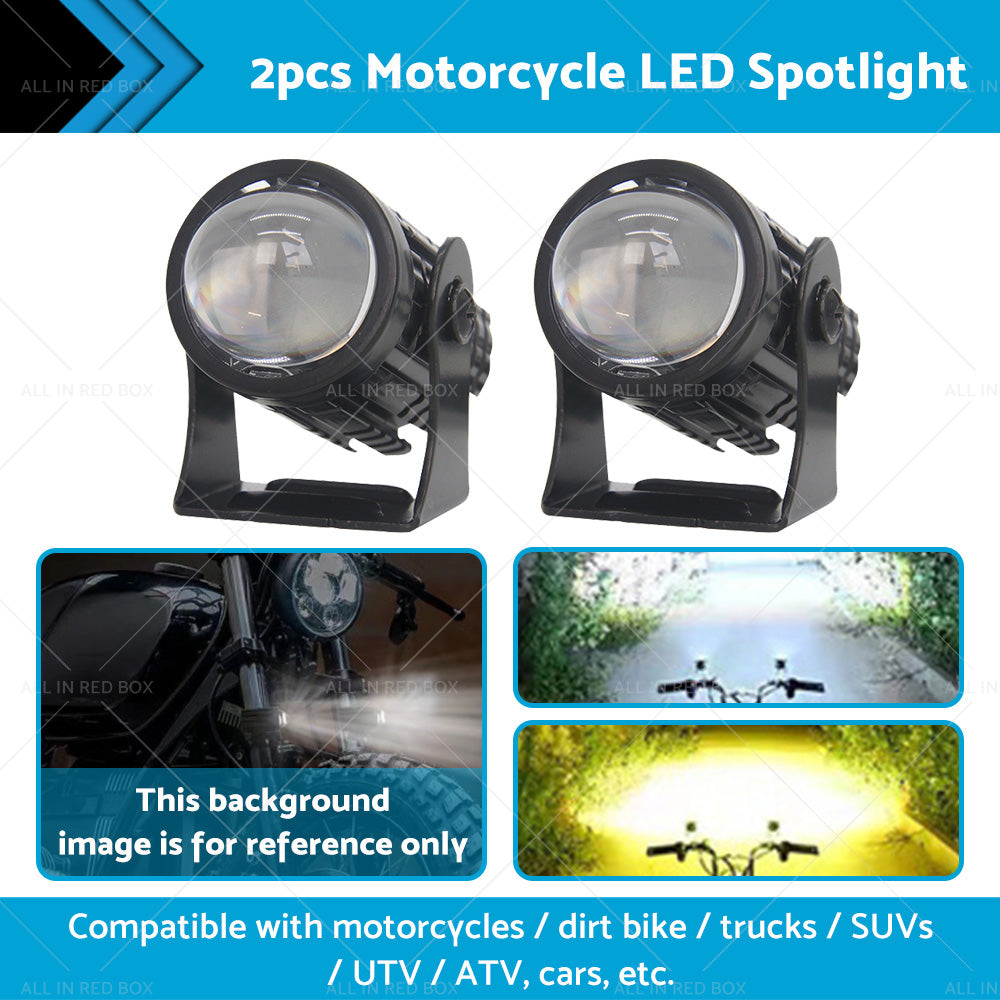 {{ 2X LED Motorcycle Headlight Spot Lights Car Driving Fog Lamp Yellow White 12-24V }} - Buy Car Parts Online at {{ Kaka Auto Parts }}.