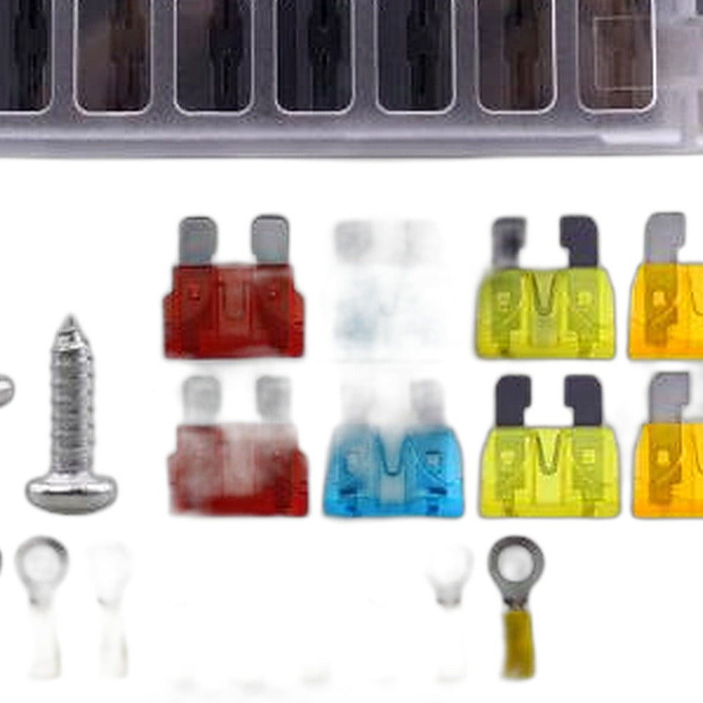 RV yacht 8-way fuse box 1 in 8 out fuse holder insulated transparent cover plug-in fuse - XQ1