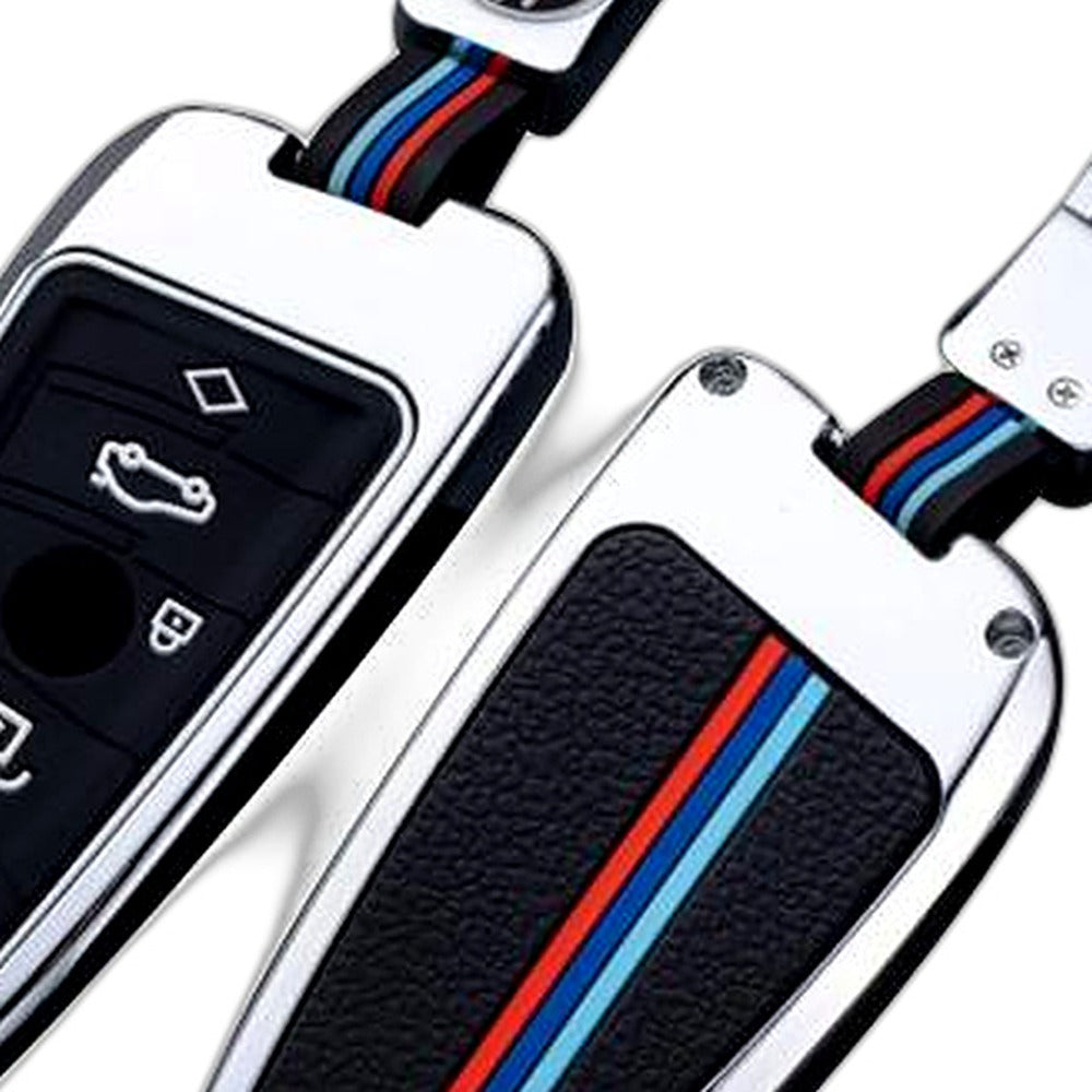 Key Fob Cover Case, Keychain, Metal Shell Cover Compatible for BMW 2 5 6 7 X1 X2 X3 X5 X6 Series - XQ1