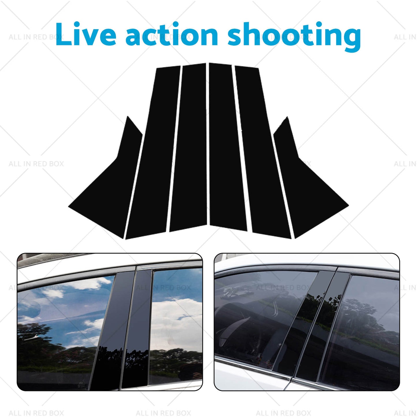 {{ 6x Black Pillar Post Cover Trims Suitable for 2022 Honda Civic }} - Buy Car Parts Online at {{ Kaka Auto Parts }}.