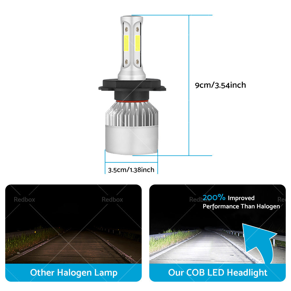 {{ 2x HB2 9003 H4 LED Headlight Globes Kit Hi or Low Beam 9000LM Brighter White }} - Buy Car Parts Online at {{ Kaka Auto Parts }}.