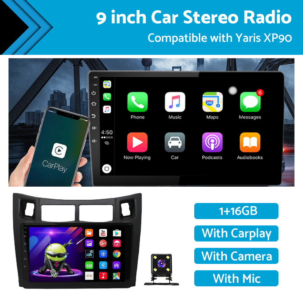 {{ Suitable For Toyota Yaris XP90 05-12 Android 11 Carplay Radio Head Unit GPS Navi }} - Buy Car Parts Online at {{ Kaka Auto Parts }}.