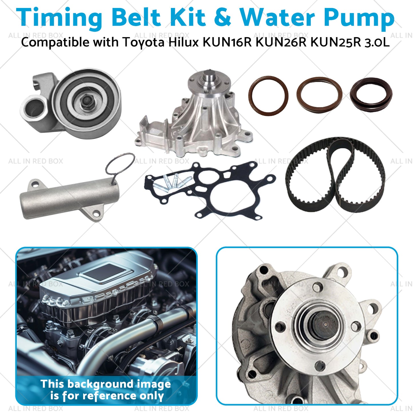 {{ Timing Belt Kit&Water Pump Suitable for Toyota Hilux KUN16R KUN26R 3.0L 05-17 }} - Buy Car Parts Online at {{ Kaka Auto Parts }}.
