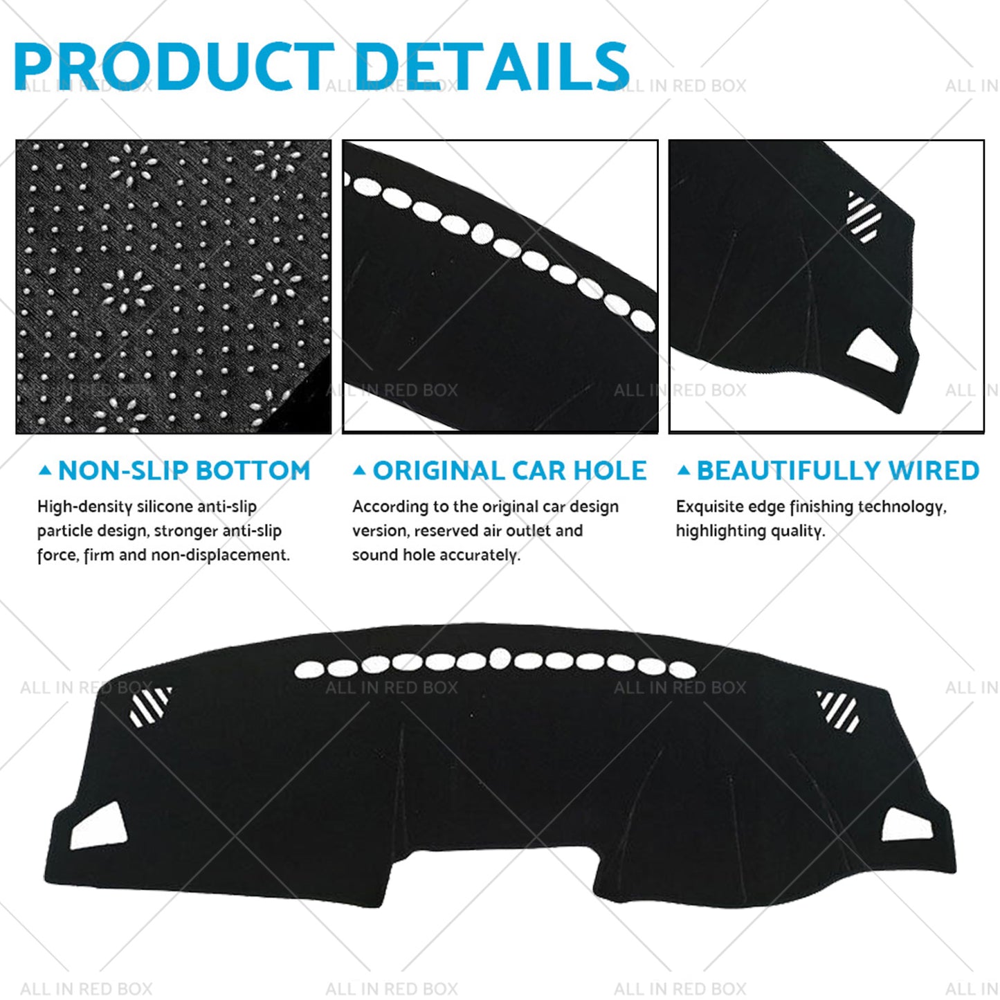 {{ Black Non-Slip Dash Mat Suitable For Haval H2 Premium City LUX 2015-2020 2WD }} - Buy Car Parts Online at {{ Kaka Auto Parts }}.