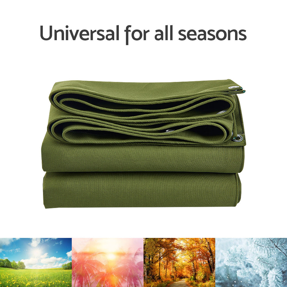 {{ 3 Sizes Army Heavy Duty Waterproof Canvas Tarp Tarpaulin Sun Blocked Dustproof }} - Buy Car Parts Online at {{ Kaka Auto Parts }}.