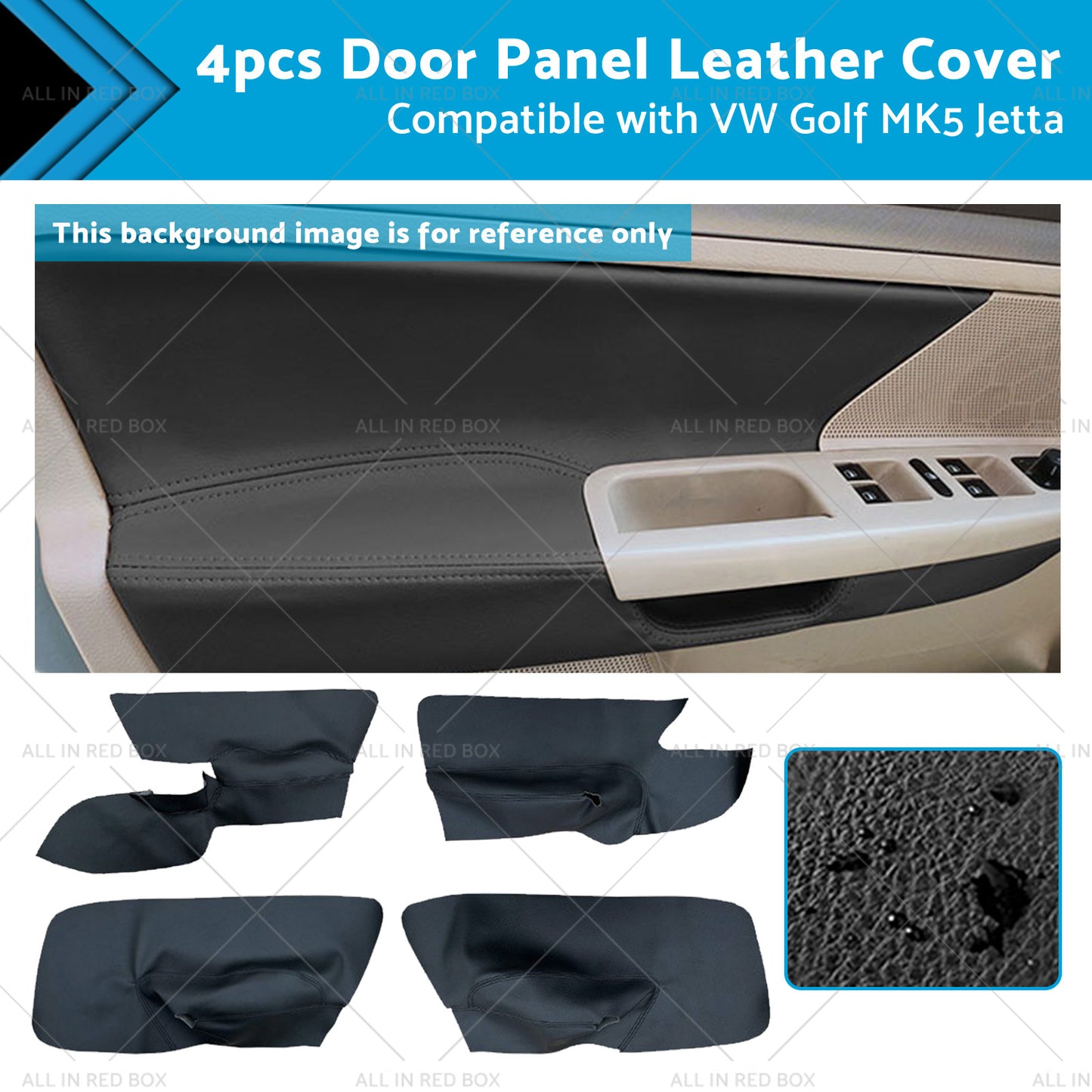 {{ 4PCS Black Leather LH RH Door Armrest Panel Cover Suitable For VW Jetta Golf MK5 }} - Buy Car Parts Online at {{ Kaka Auto Parts }}.