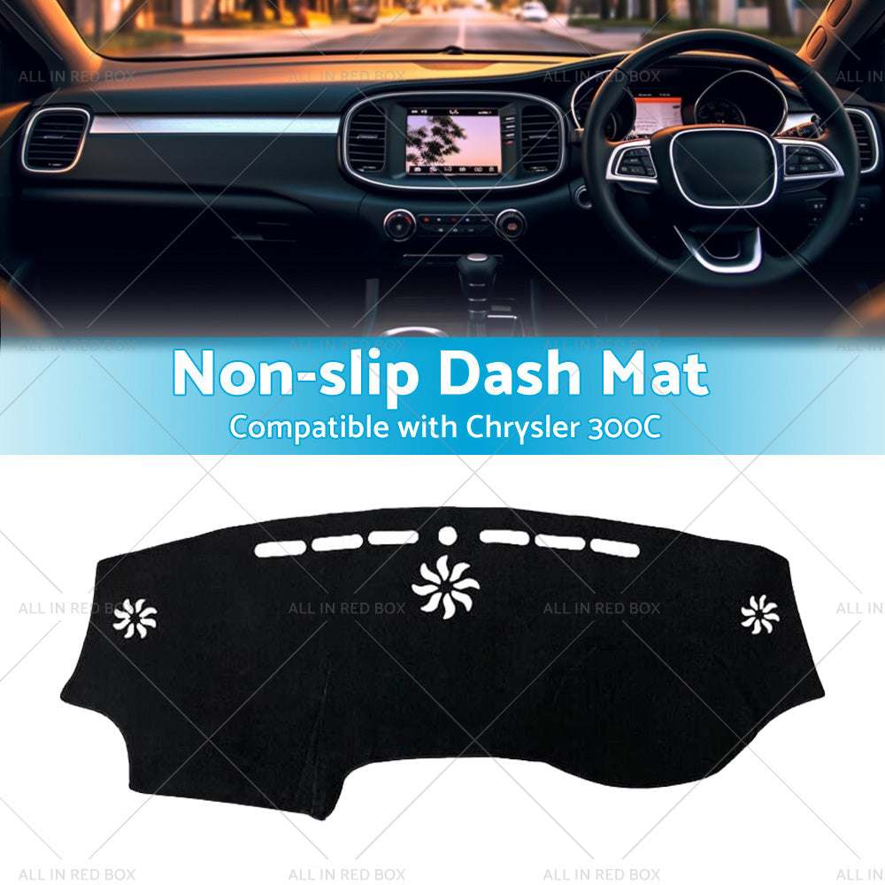 {{ Black Non-Slip Dash Mat Suitable For Chrysler 300C 2012-2022 Dashboard Cover }} - Buy Car Parts Online at {{ Kaka Auto Parts }}.