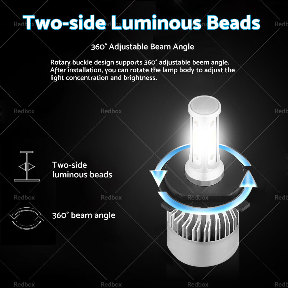 {{ 2x HB2 9003 H4 LED Headlight Globes Kit Hi or Low Beam 9000LM Brighter White }} - Buy Car Parts Online at {{ Kaka Auto Parts }}.