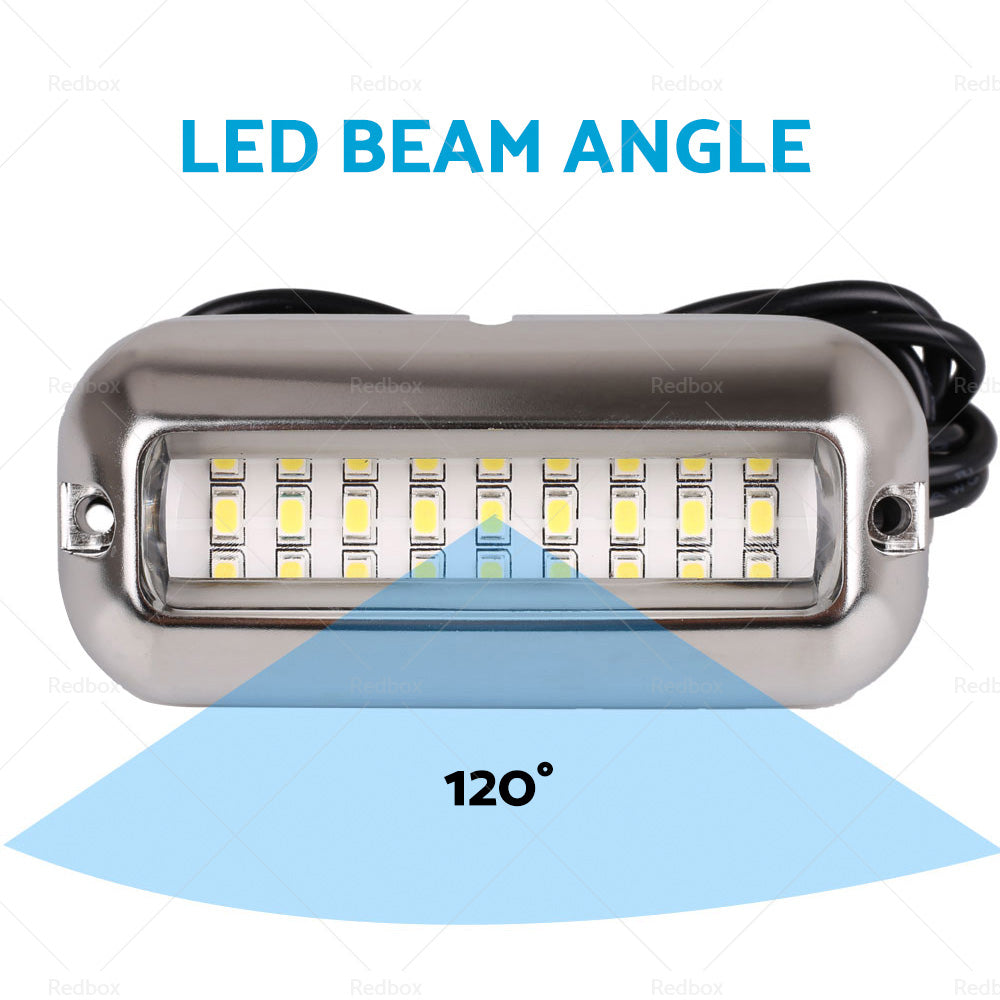 {{ 2x Blue 27LED Underwater Boat Marine Transom Light 316 Stainless Steel Pontoon }} - Buy Car Parts Online at {{ Kaka Auto Parts }}.