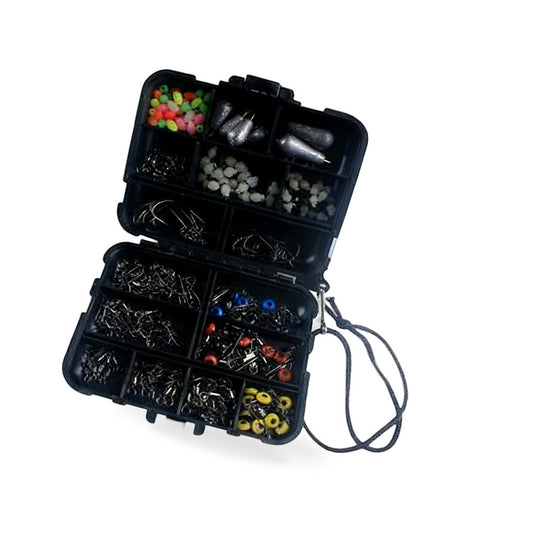 For outdoor 177Pcs/Set Fishing Accessories Tackle Kit Swivels Snaps Sinker Beads w/ Tackle Box