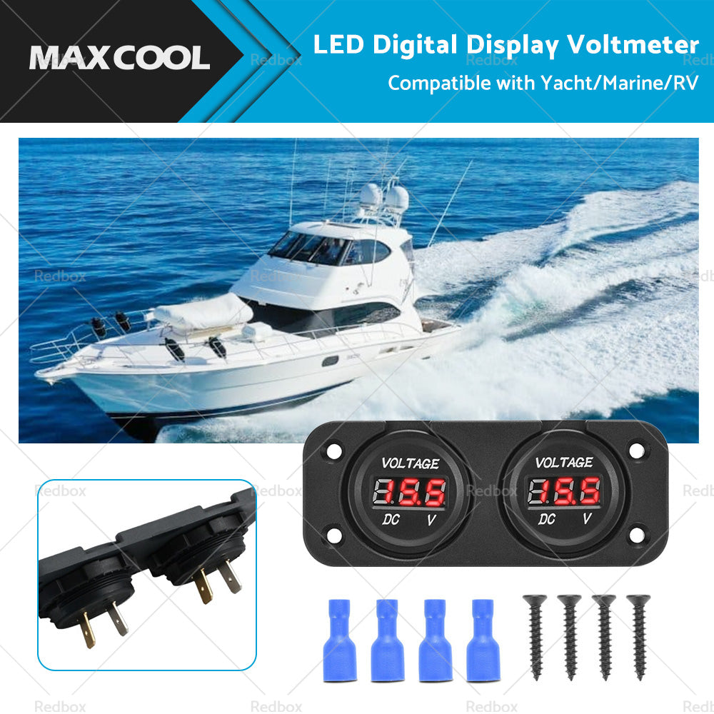 {{ Digital LED Volt Meter Dual Battery Monitor Boat Voltage Marine Gauge DC 12V-24V }} - Buy Car Parts Online at {{ Kaka Auto Parts }}.