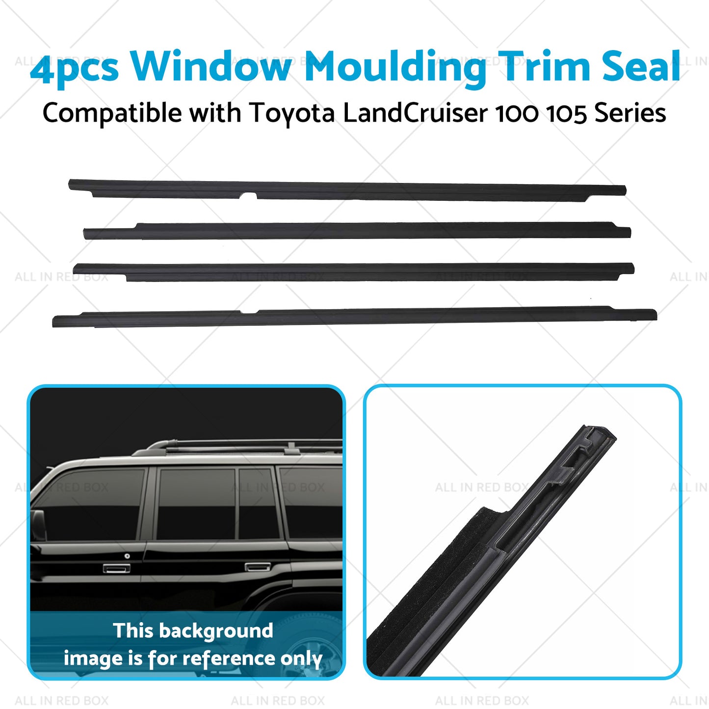 {{ Black Weatherstrips Suitable For Toyota LandCruiser 100 105 Series Side Door 4pc }} - Buy Car Parts Online at {{ Kaka Auto Parts }}.