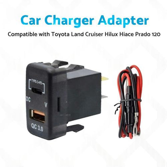 Type-C USB Car Charger Adapter Voltmeter Suitable for Toyota Land Cruiser 100 Se