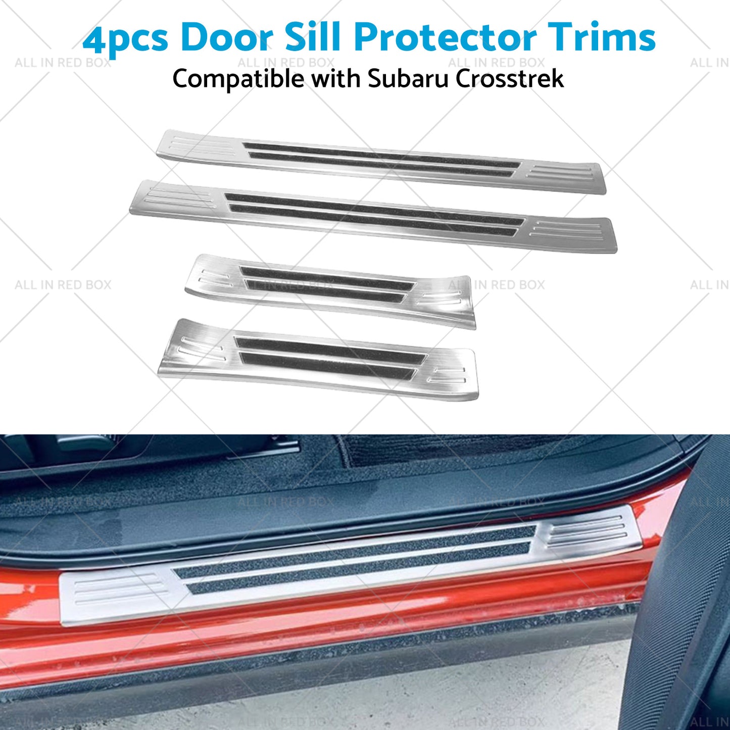 {{ 4x Suitable For Subaru Crosstrek 2023 Steel Door Sill Protector Trim Scuff Plate }} - Buy Car Parts Online at {{ Kaka Auto Parts }}.