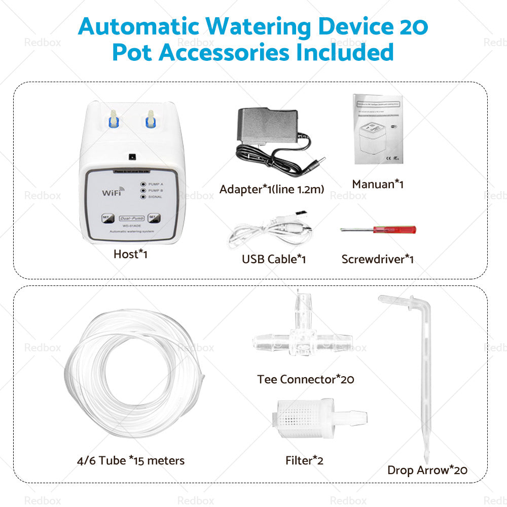 {{ WiFi Control Watering System Double Pump Automatic Water Drip Mobile APP Control }} - Buy Car Parts Online at {{ Kaka Auto Parts }}.