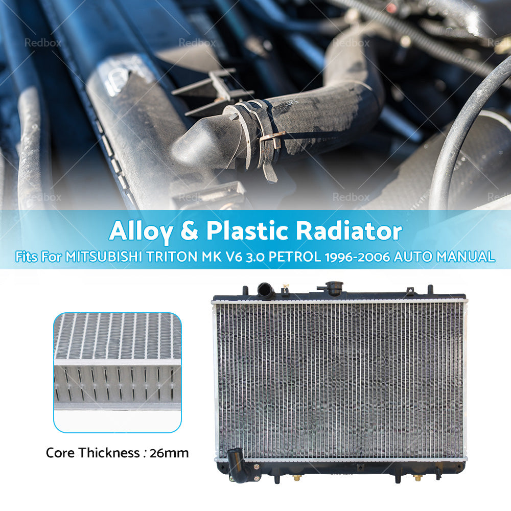 {{ 26mm Radiator Suitable For Mitsubishi Triton MK V6 3. 0 Petrol 1996-2006 AT MT }} - Buy Car Parts Online at {{ Kaka Auto Parts }}.