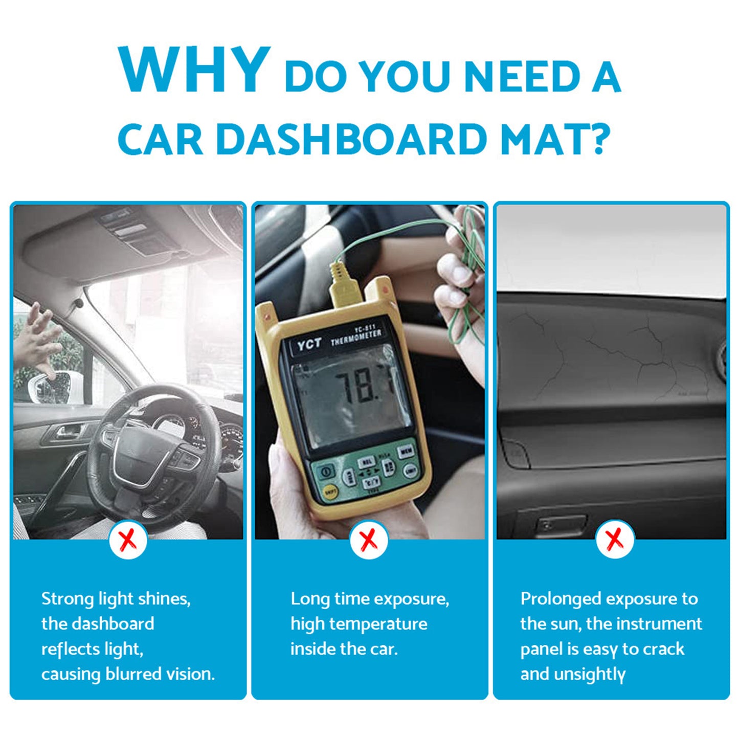 {{ Non-Slip Dash Mat Dashboard Cover Suitable For Ford Everest 2015-2022 Leather }} - Buy Car Parts Online at {{ Kaka Auto Parts }}.