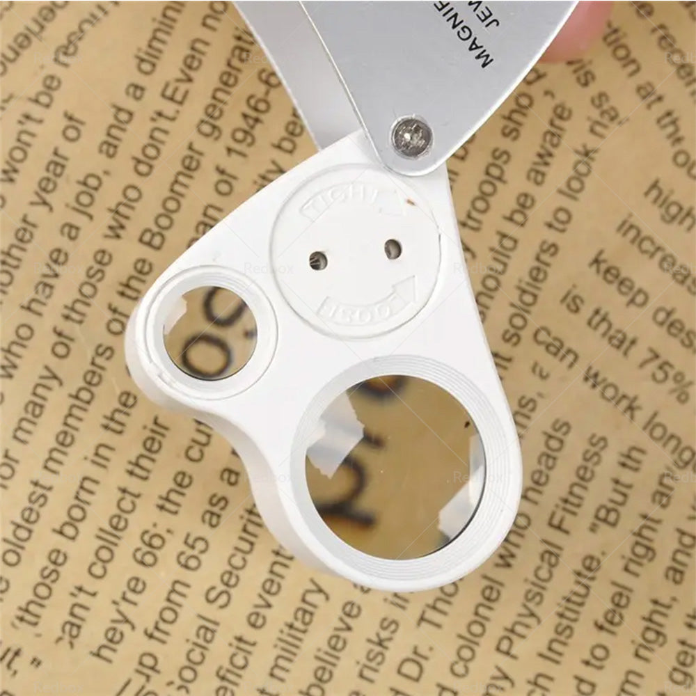 {{ 30X 60X Jewelry Loupe LED Lighted Illuminated Jewelers Eye Loop 2 Lens Magnifier }} - Buy Car Parts Online at {{ Kaka Auto Parts }}.
