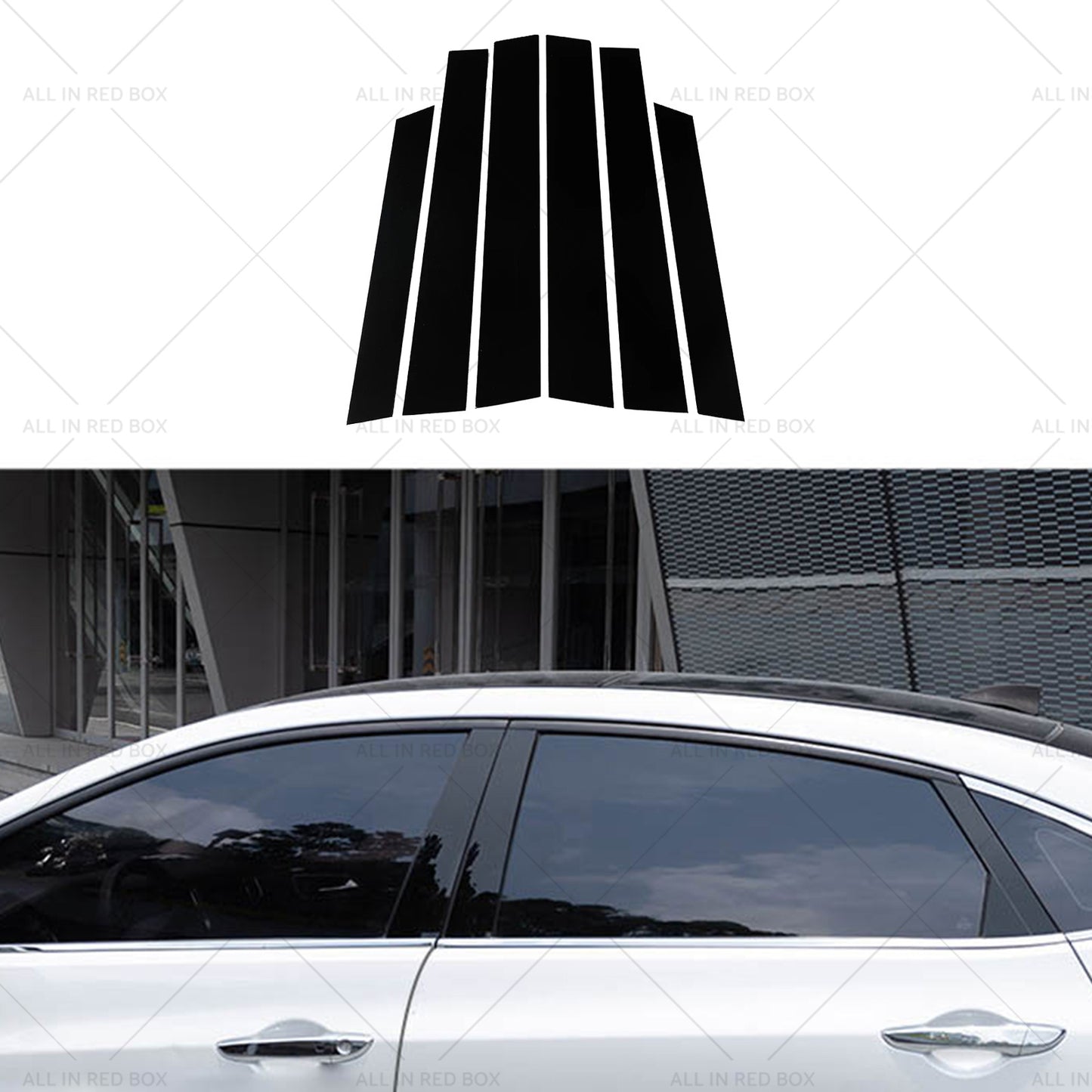 {{ 6PCS Black Window Trim Covers Suitable for 07-11 Honda CRV 2. 4L }} - Buy Car Parts Online at {{ Kaka Auto Parts }}.