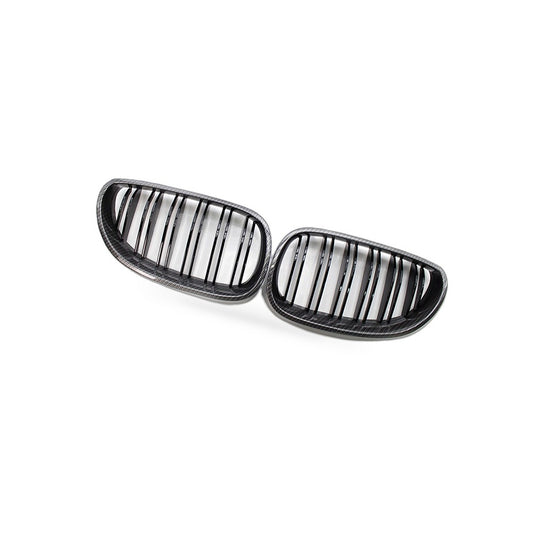 Carbon Pattern Dual Line Front Grille Suitable for BMW 5 Series E60 E61 04-09
