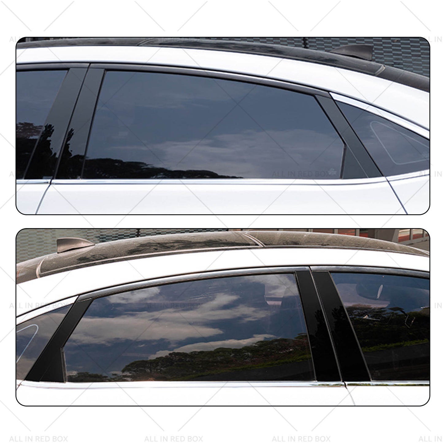 {{ 6x Black Pillar Post Cover Trims Suitable for 2022 Honda Civic }} - Buy Car Parts Online at {{ Kaka Auto Parts }}.