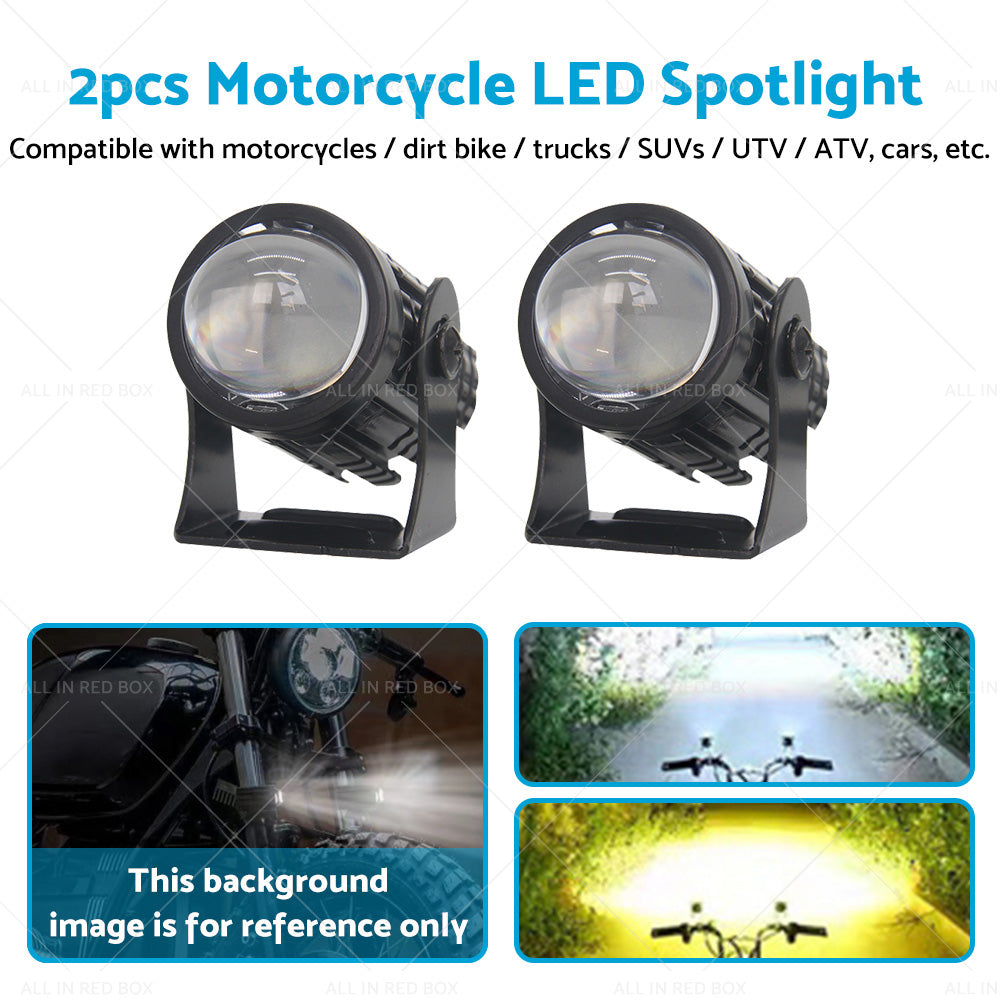 {{ 2X LED Motorcycle Headlight Spot Lights Car Driving Fog Lamp Yellow White 12-24V }} - Buy Car Parts Online at {{ Kaka Auto Parts }}.