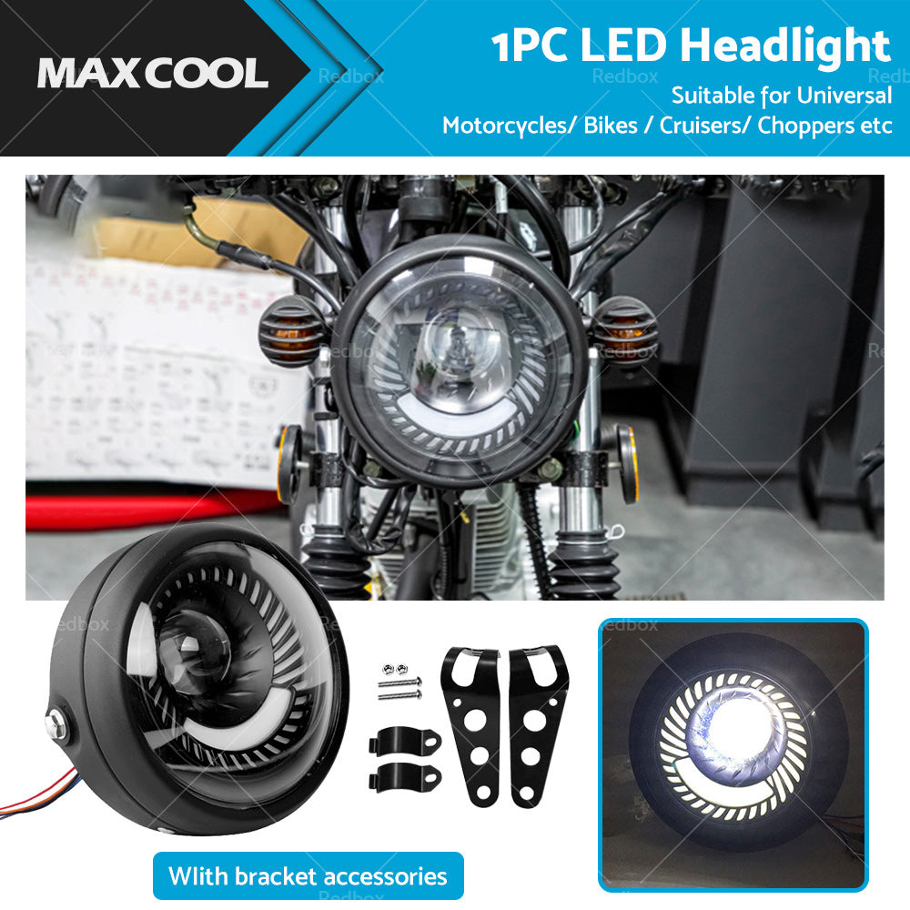 {{ Motorcycle 6. 5inch LED Headlight Spiral Side Mount Bracket Suitable For Cafe Racer }} - Buy Car Parts Online at {{ Kaka Auto Parts }}.
