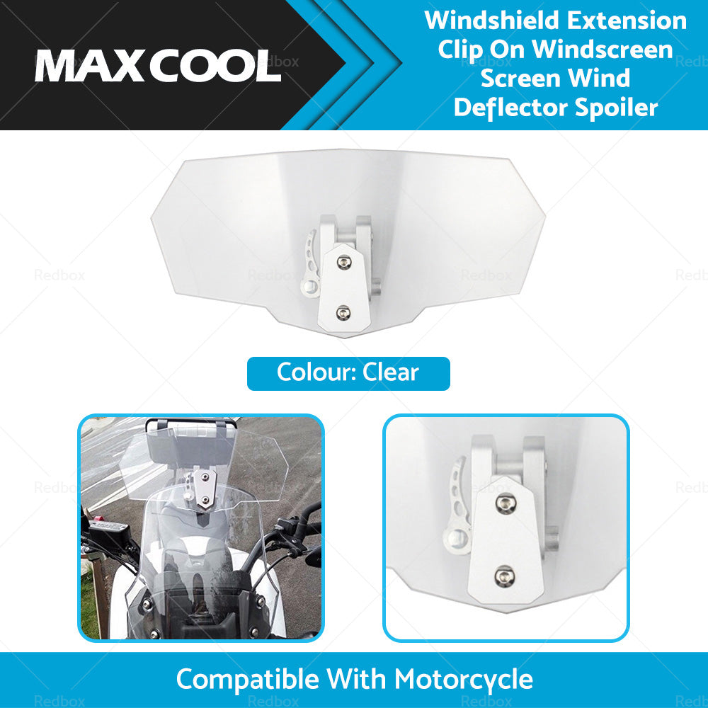 {{ Motorcycle Windshield Extension Clip On Windscreen Screen Wind Deflector Spoiler }} - Buy Car Parts Online at {{ Kaka Auto Parts }}.