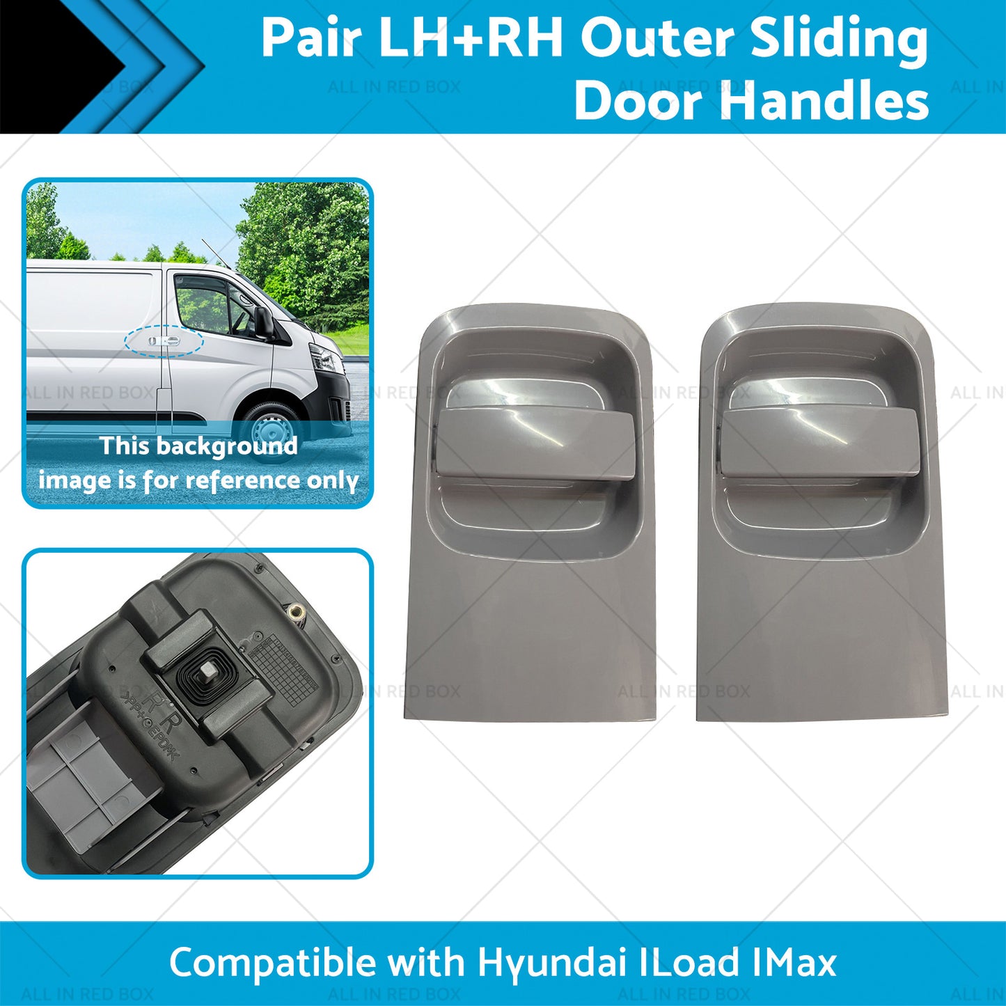{{ Pair Grey LHRH Outer Sliding Door Handles Suitable for 08~15 Hyundai ILoad IMax }} - Buy Car Parts Online at {{ Kaka Auto Parts }}.