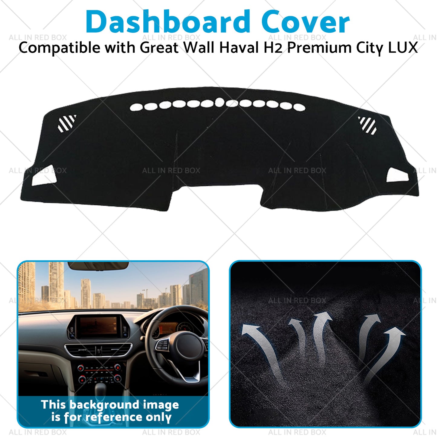 {{ Black Non-Slip Dash Mat Suitable For Haval H2 Premium City LUX 2015-2020 2WD }} - Buy Car Parts Online at {{ Kaka Auto Parts }}.